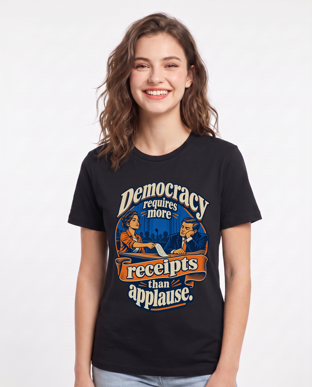 Political Statement Black T-Shirt for Women – Everyday Expression Graphic Tee product image 3