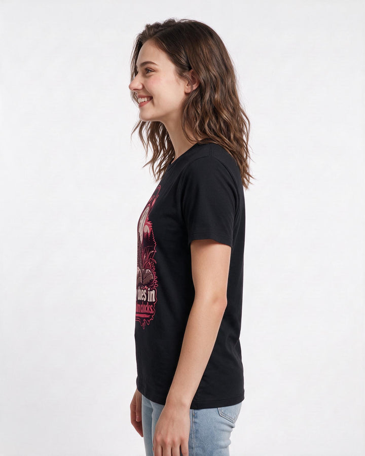 Hunting Black T-Shirt for Women – Everyday Expression Graphic Tee product image 2