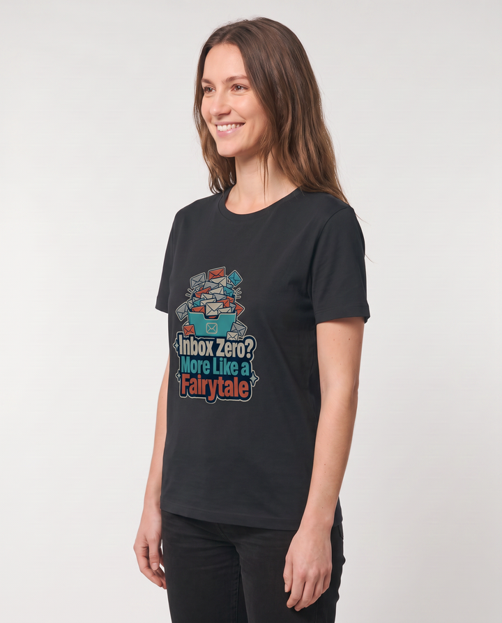 Inbox Zero? More Like A Fairytale Black T-Shirt mockup 2