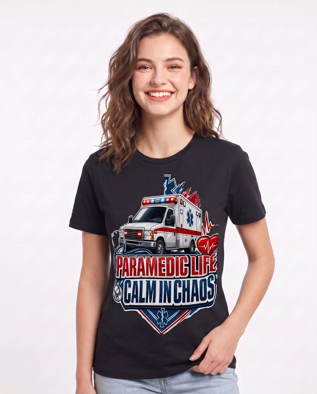 Paramedic Life: Calm in Chaos Women's Black T-Shirt product image 1