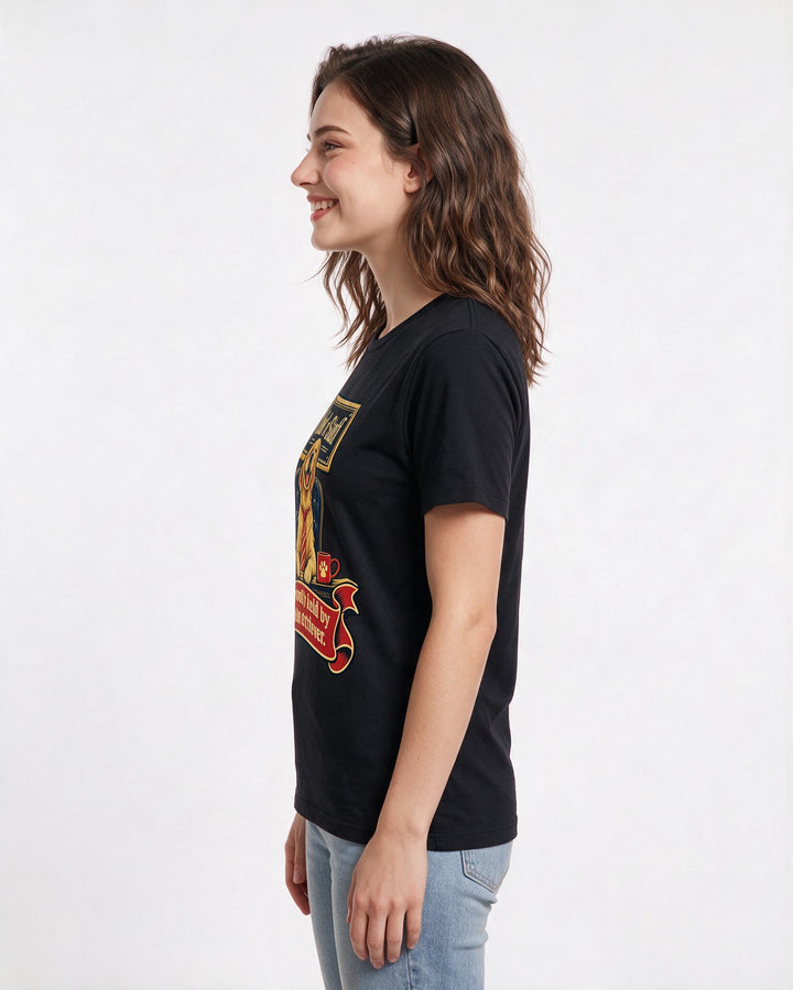 Cat Lover Black T-Shirt for Women – Everyday Expression Graphic Tee product image 2