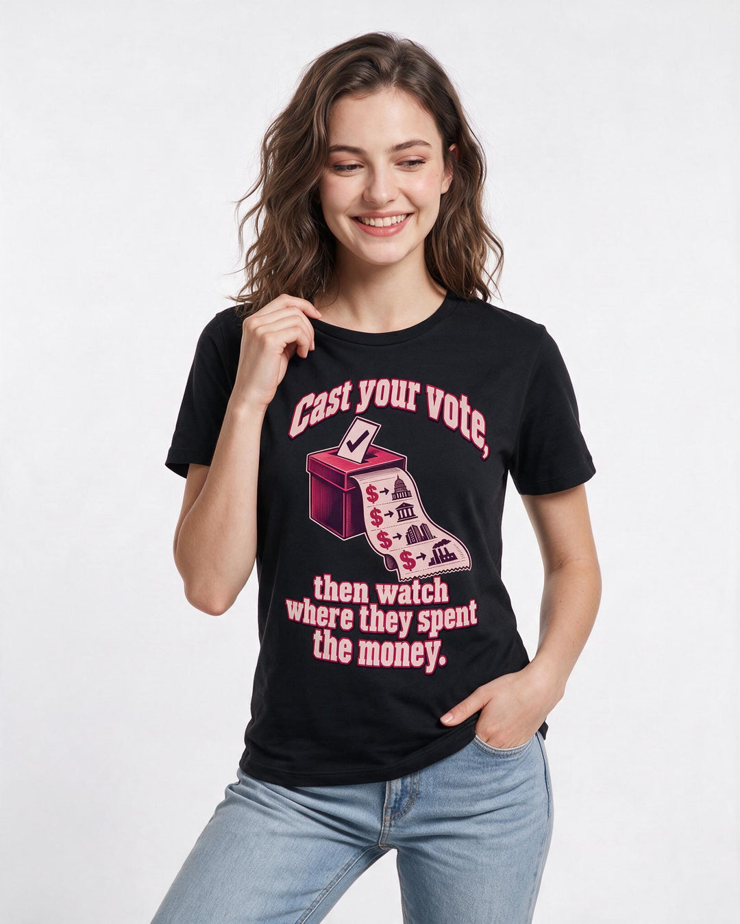 Political Statement Black T-Shirt for Women – Everyday Expression Graphic Tee product image 1