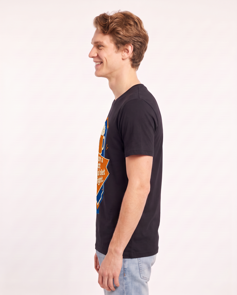Funny Beer Men's Black T-Shirt - I'm on a strict liquid diet tonight. product image 2