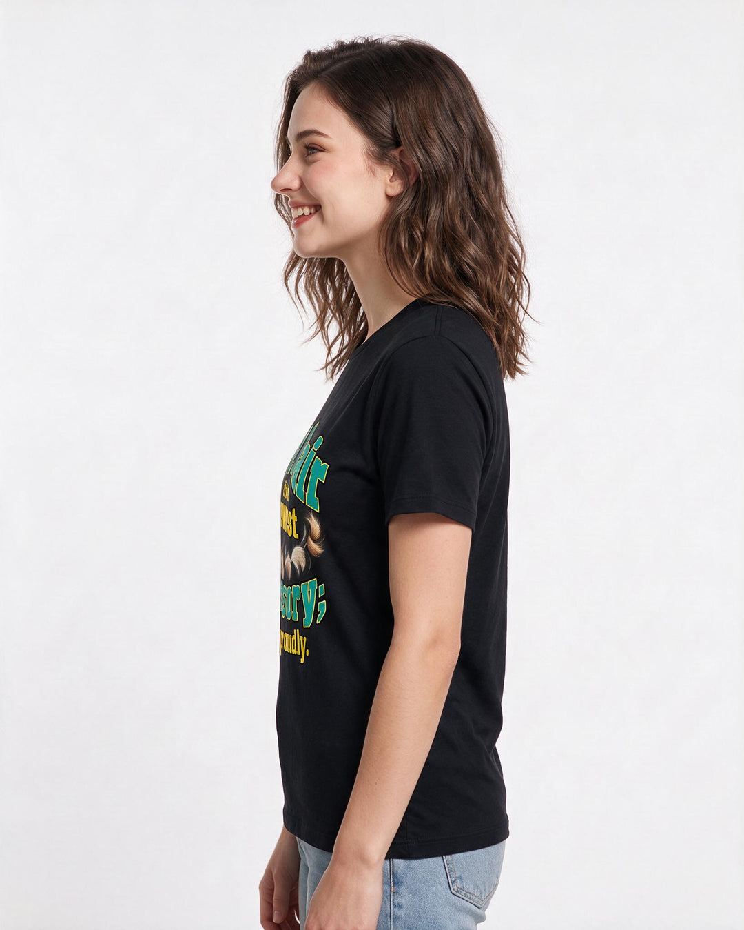 Cat Lover Black T-Shirt for Women – Everyday Expression Graphic Tee product image 2