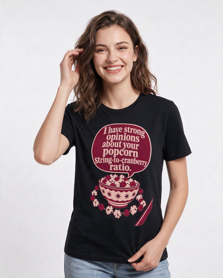 Christmas Women's Black T-Shirt - I have strong opinions about your product image 3
