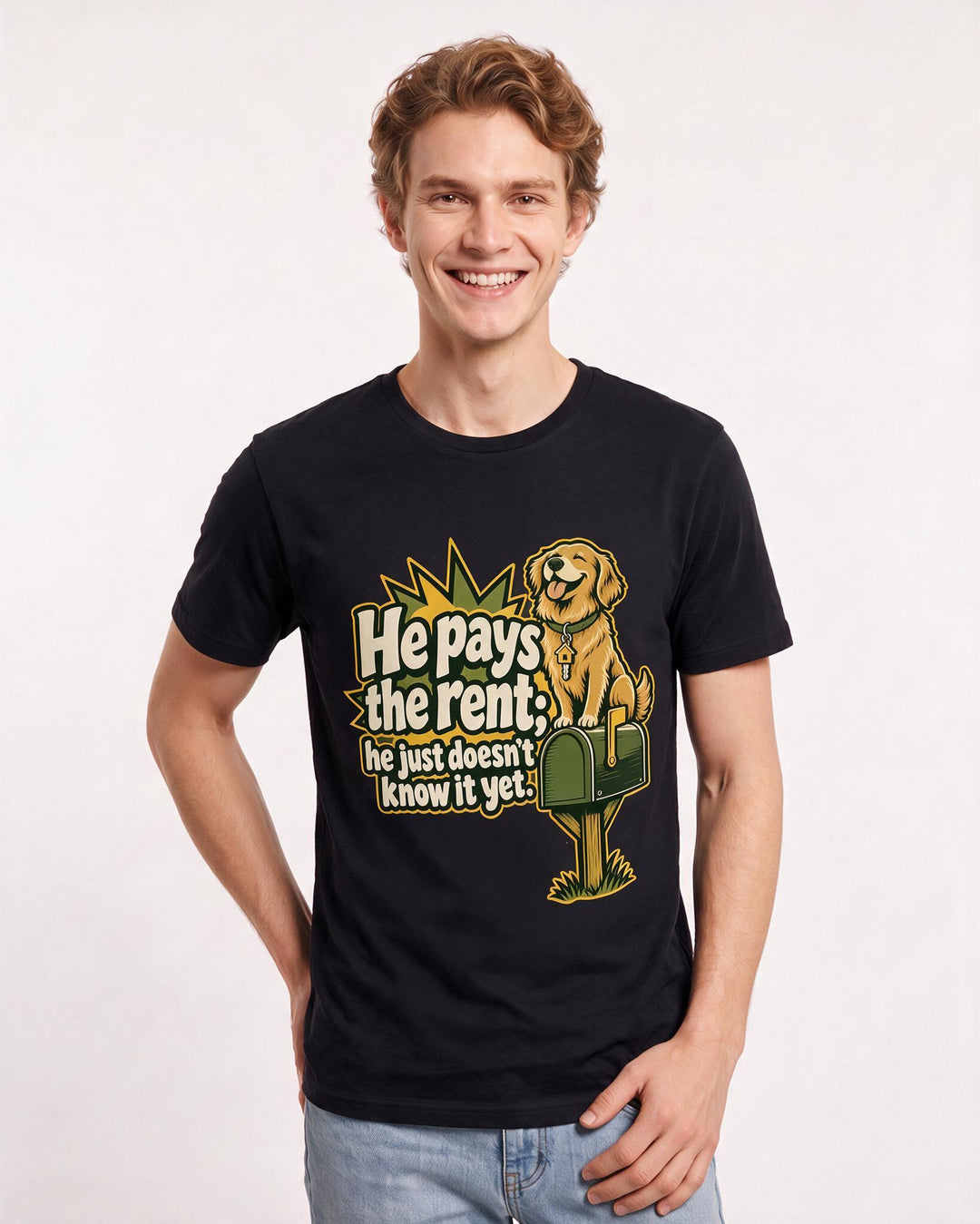 Cat Lover Black T-Shirt for Men – Everyday Expression Graphic Tee product image 1