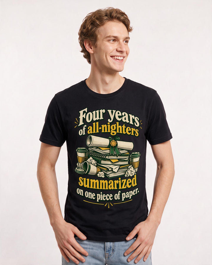 Graduation Black T-Shirt for Men – Everyday Expression Graphic Tee product image 1