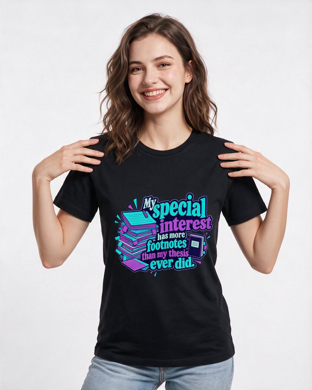 Neurodiversity Black T-Shirt for Women – Everyday Expression Graphic Tee product image 1