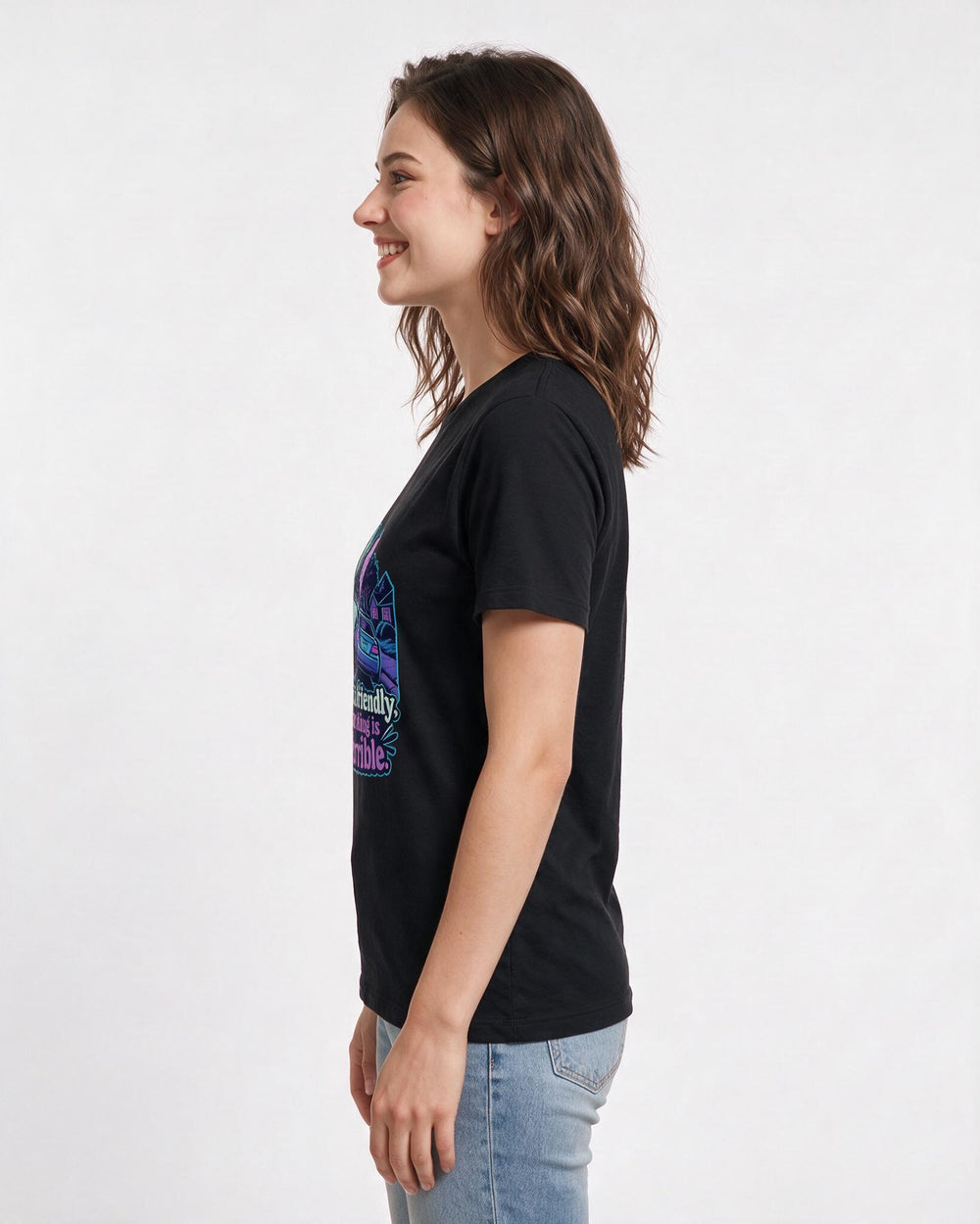 Halloween Black T-Shirt for Women – Halloween Theme Graphic Tee product image 2