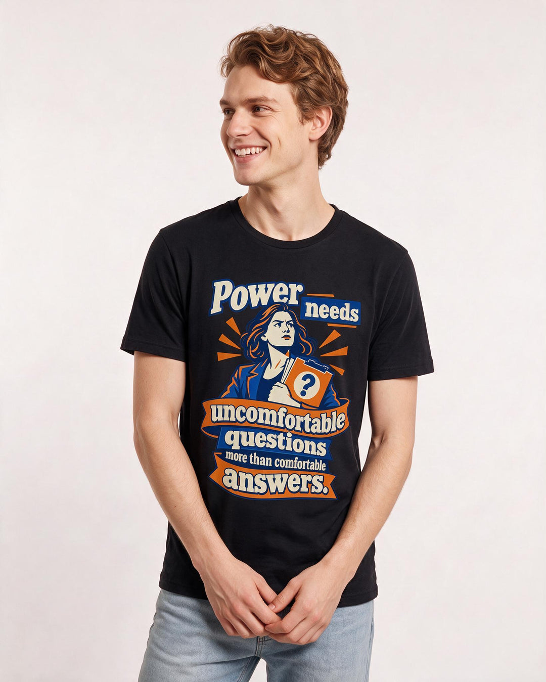 Political Statement Black T-Shirt for Men – Everyday Expression Graphic Tee product image 1