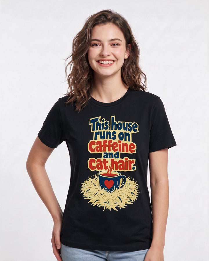 Cat Lover Black T-Shirt for Women – Everyday Expression Graphic Tee product image 3