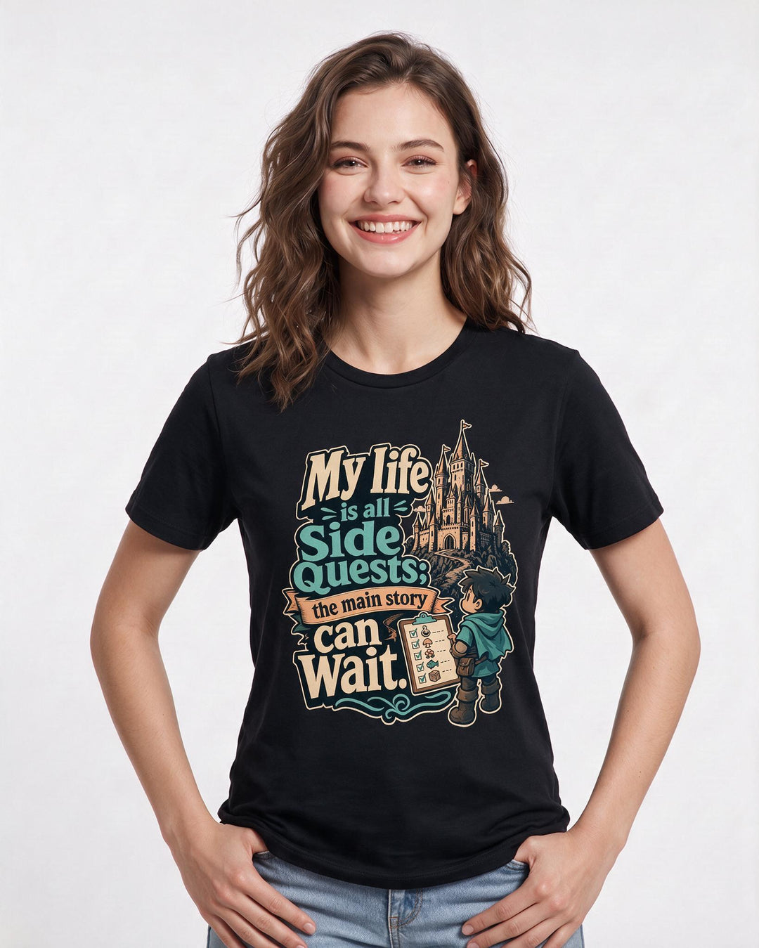 Gaming Black T-Shirt for Women – Game Night Graphic Tee product image 1