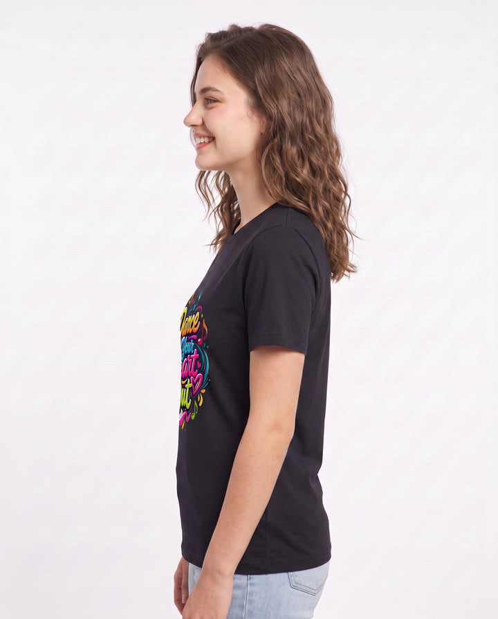 Dance Your Heart Out Women's Black T-Shirt product image 3