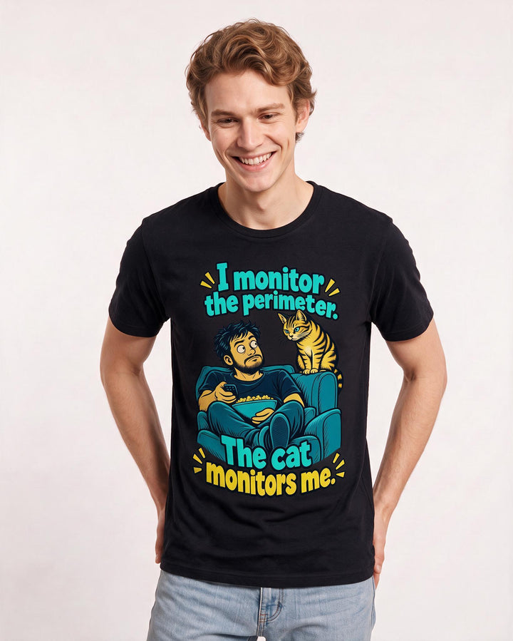 Cat Lover Black T-Shirt for Men – Everyday Expression Graphic Tee product image 1