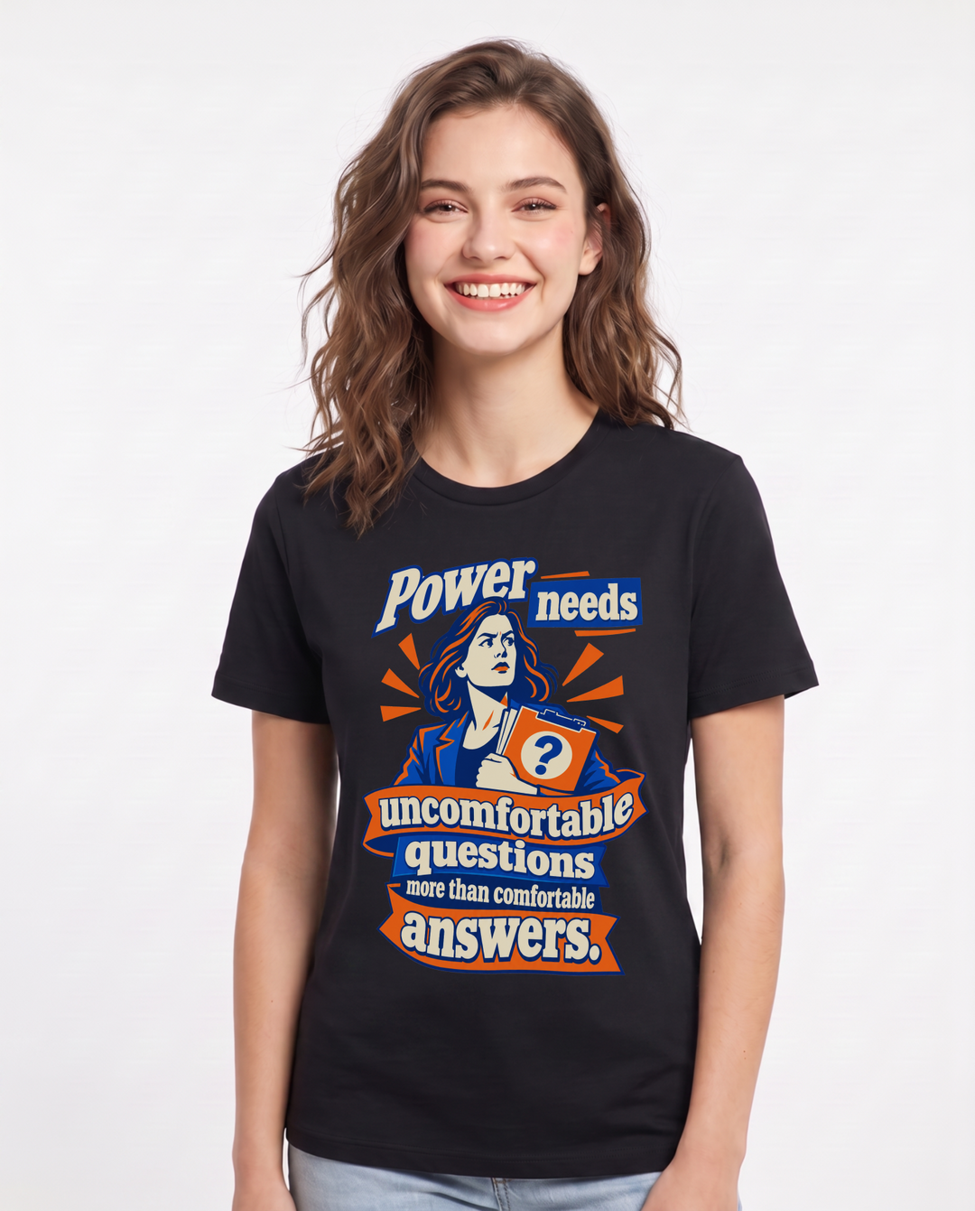 Political Statement Black T-Shirt for Women – Everyday Expression Graphic Tee product image 3