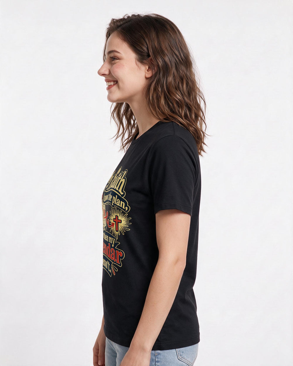 Christian Faith Black T-Shirt for Women – Everyday Expression Graphic Tee product image 2