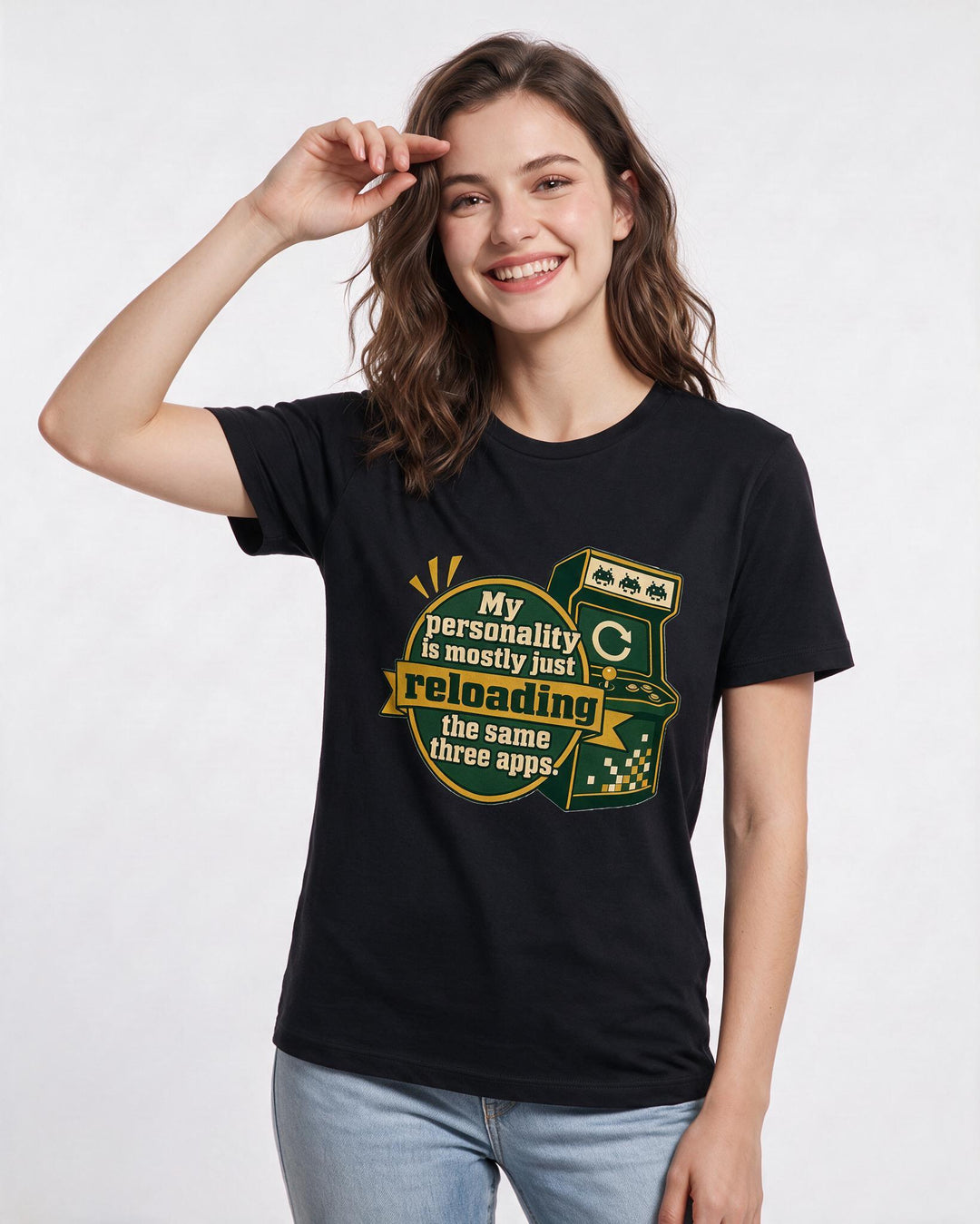 Graphic Women's Black T-Shirt - My personality is mostly just product image 3