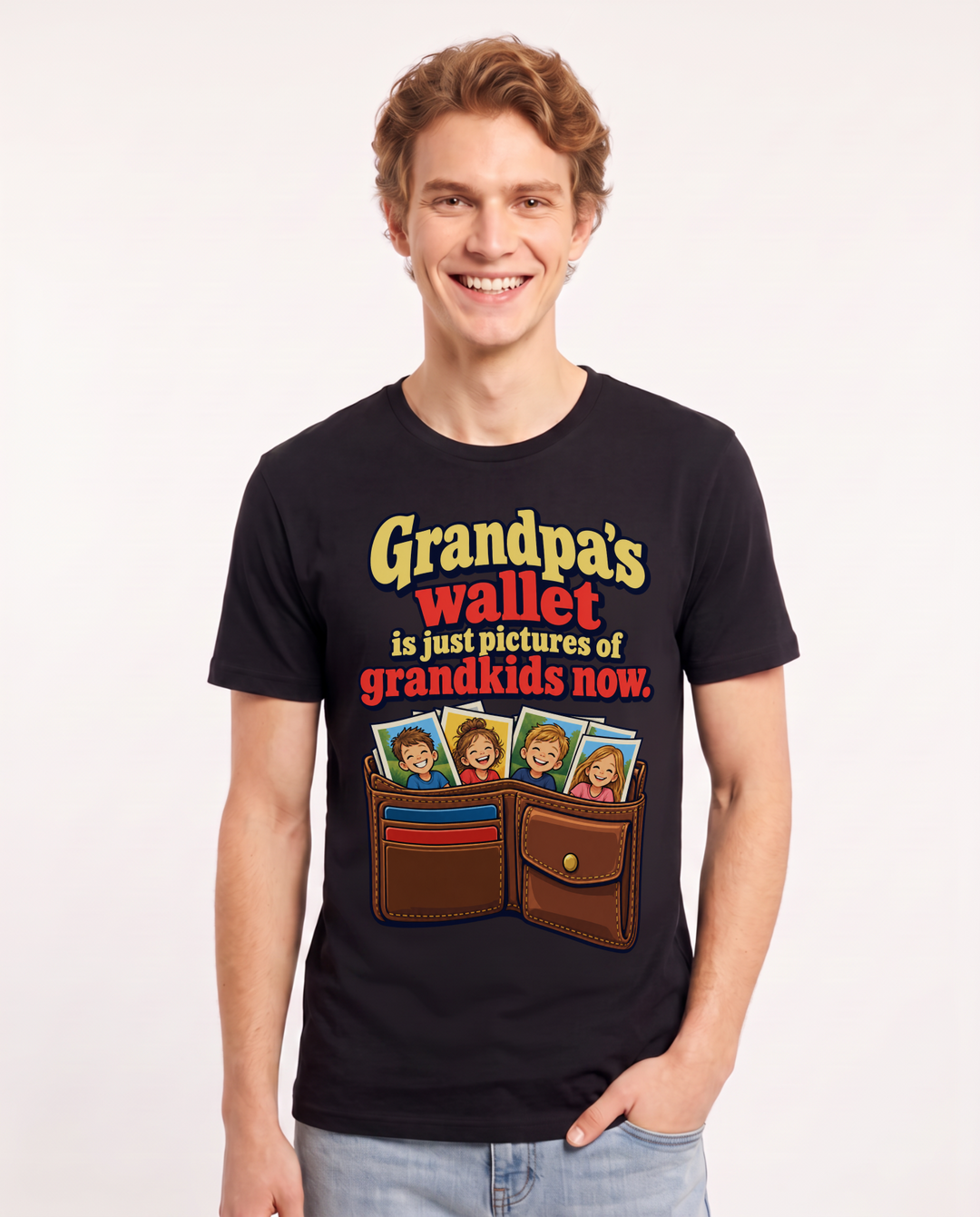 Grandparent Black T-Shirt for Men – Everyday Expression Graphic Tee product image 3