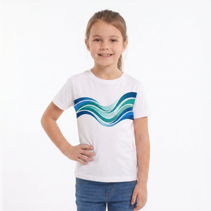 Calm Waves White T-Shirt mockup 2