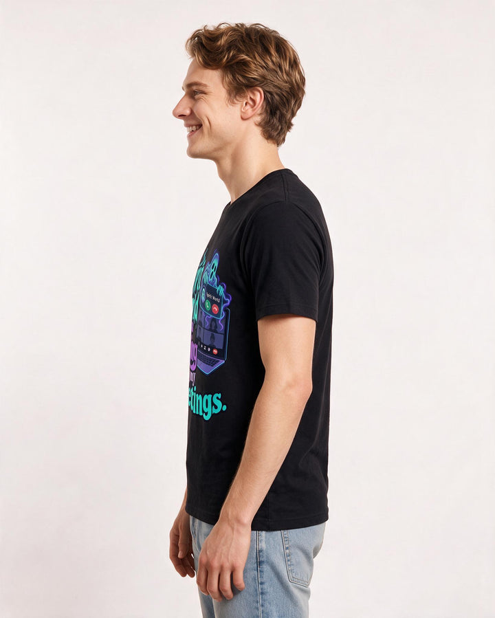 Halloween Black T-Shirt for Men – Halloween Theme Graphic Tee product image 2