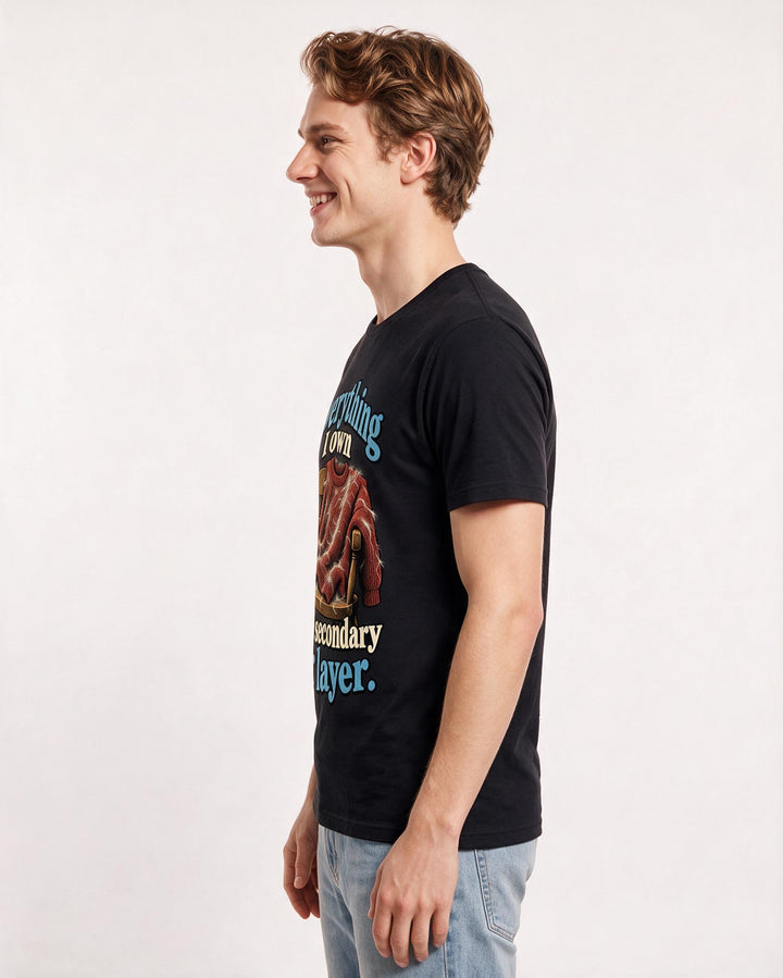 Cat Lover Black T-Shirt for Men – Everyday Expression Graphic Tee product image 2