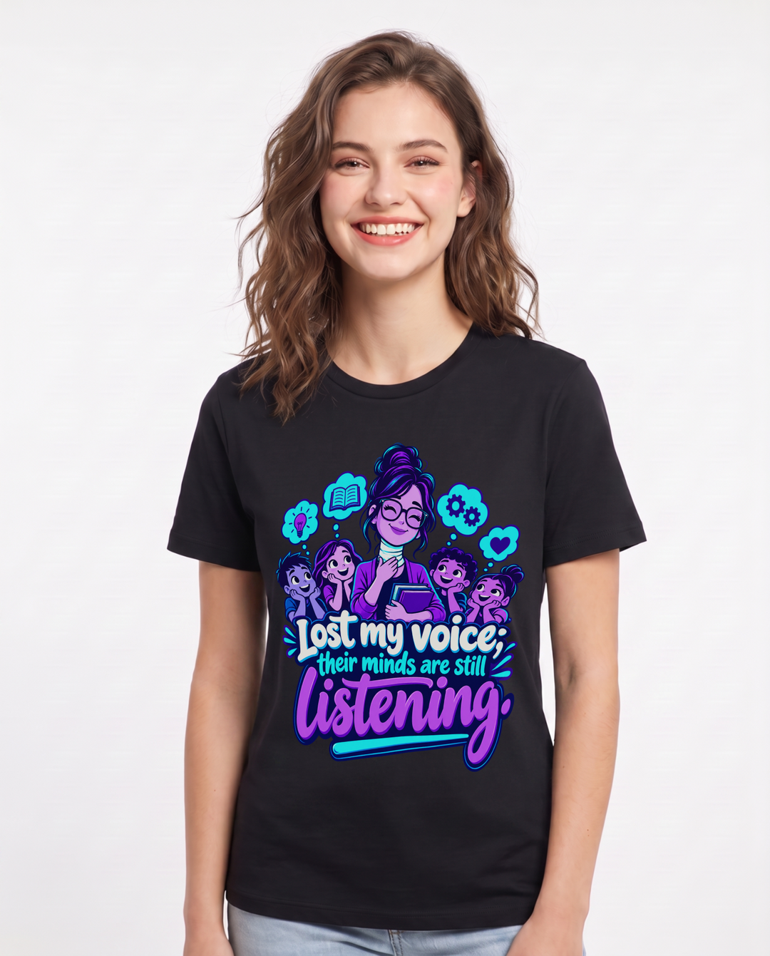 Teacher Black T-Shirt for Women – Everyday Expression Graphic Tee product image 3