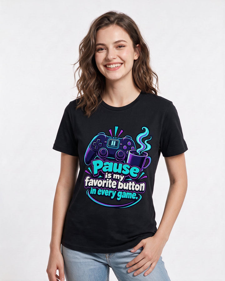 Gaming Black T-Shirt for Women – Game Night Graphic Tee product image 1