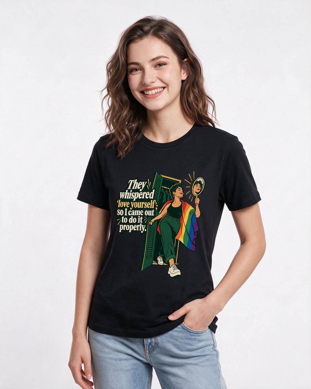 Pride Black T-Shirt for Women – Everyday Expression Graphic Tee product image 1