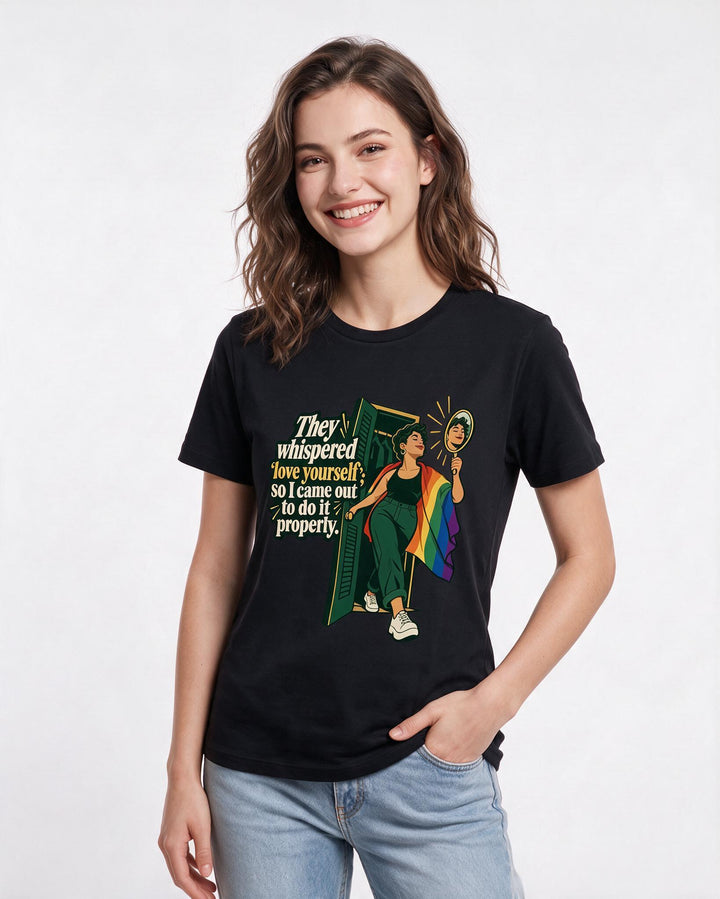 Pride Black T-Shirt for Women – Everyday Expression Graphic Tee product image 1