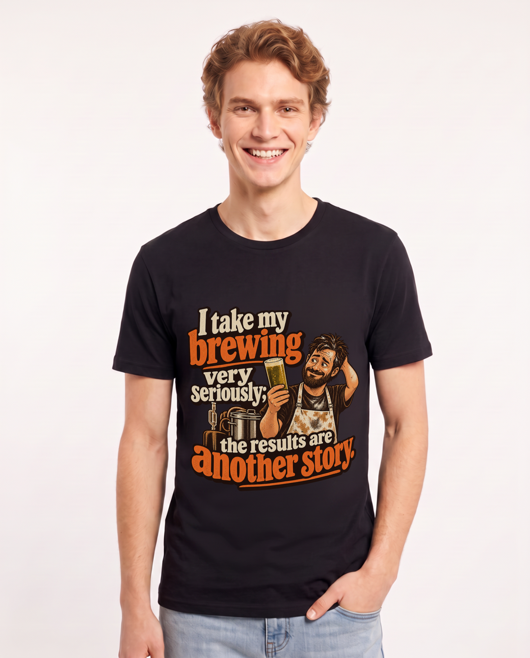 Beer Black T-Shirt for Men – Everyday Expression Graphic Tee product image 3