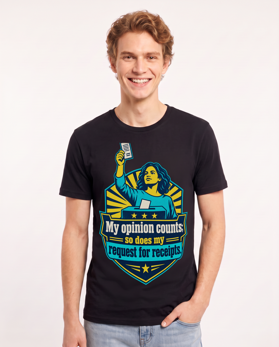 Political Statement Black T-Shirt for Men – Everyday Expression Graphic Tee product image 3