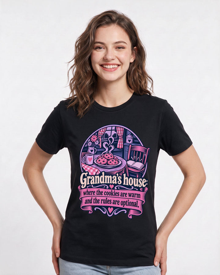 Grandparent Black T-Shirt for Women – Everyday Expression Graphic Tee product image 1