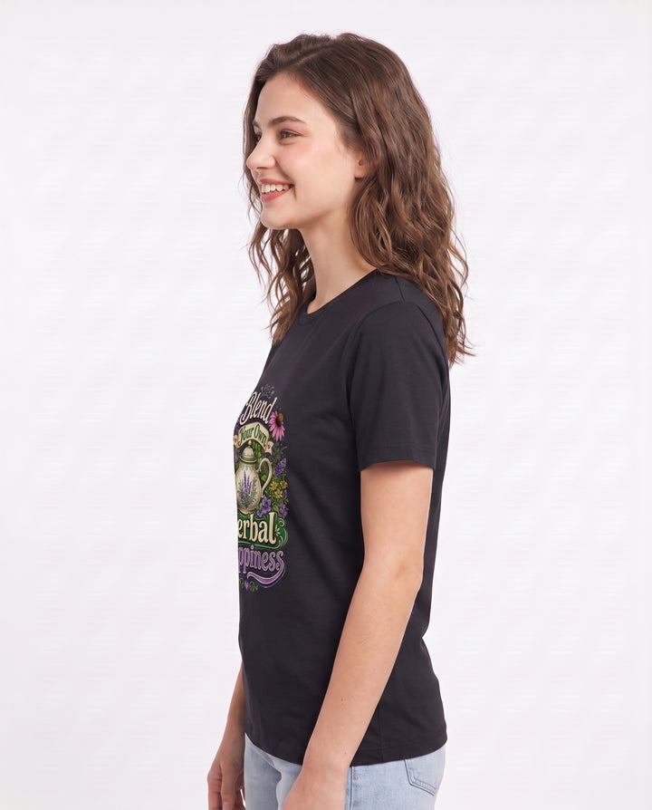 Blend Your Own Herbal Happiness Women's Black T-Shirt product image 3