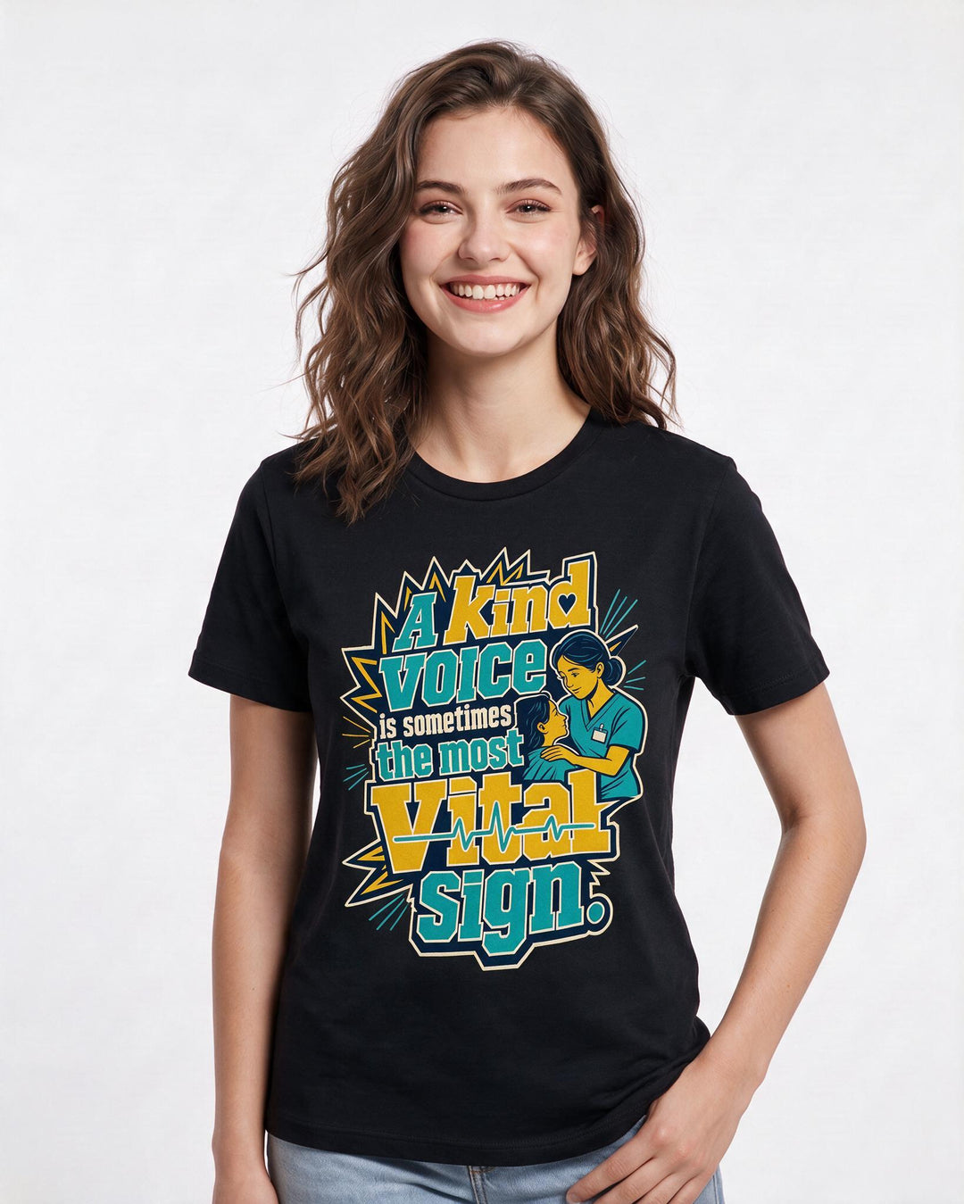Nurse Black T-Shirt for Women – Nursing Life Graphic Tee product image 1