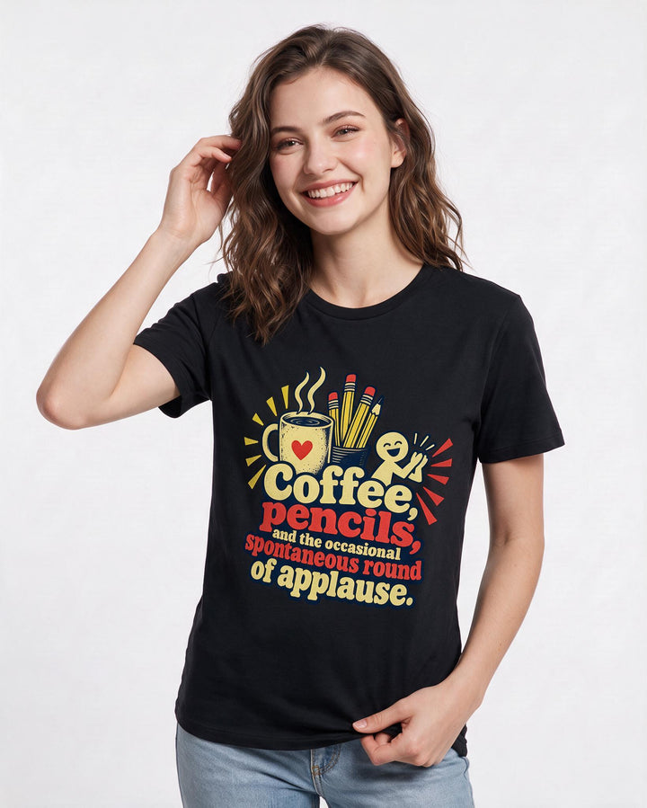 Teacher Black T-Shirt for Women – Everyday Expression Graphic Tee product image 1