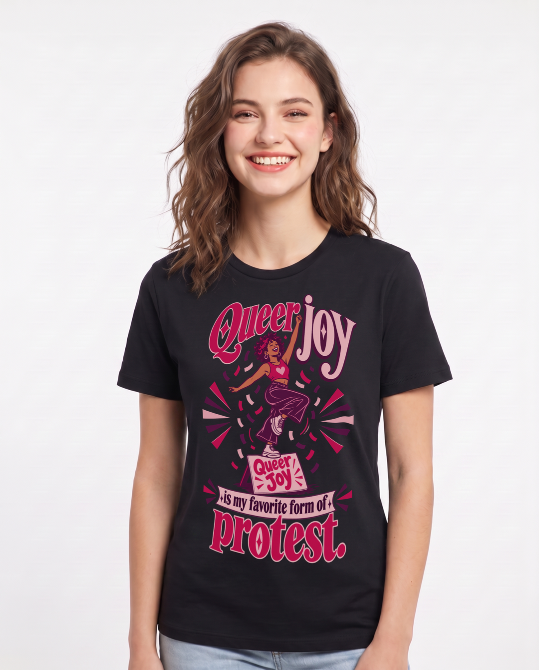 Pride Black T-Shirt for Women – Everyday Expression Graphic Tee product image 3