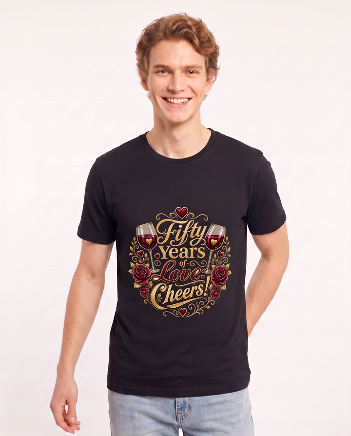 Fifty Years of Love: Cheers! Men's Black T-Shirt product image 1