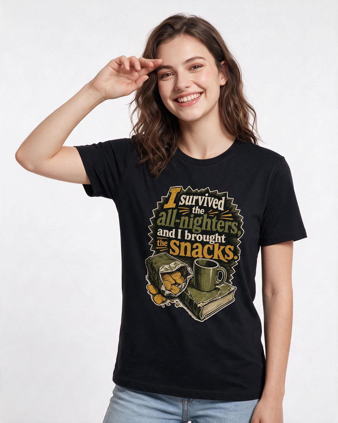 Graduation Black T-Shirt for Women – Everyday Expression Graphic Tee product image 1