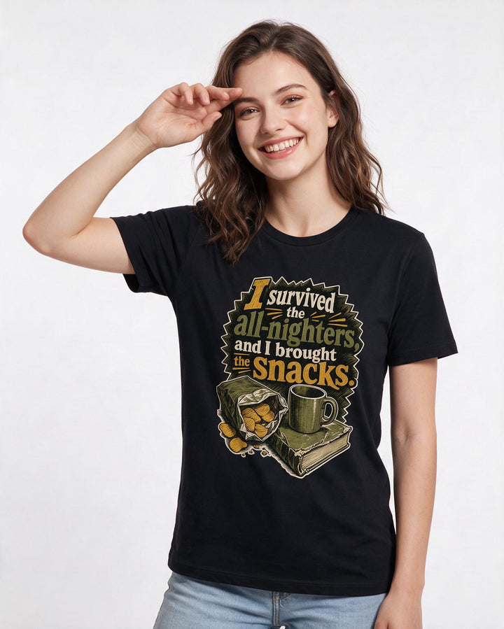 Graduation Black T-Shirt for Women – Everyday Expression Graphic Tee product image 1