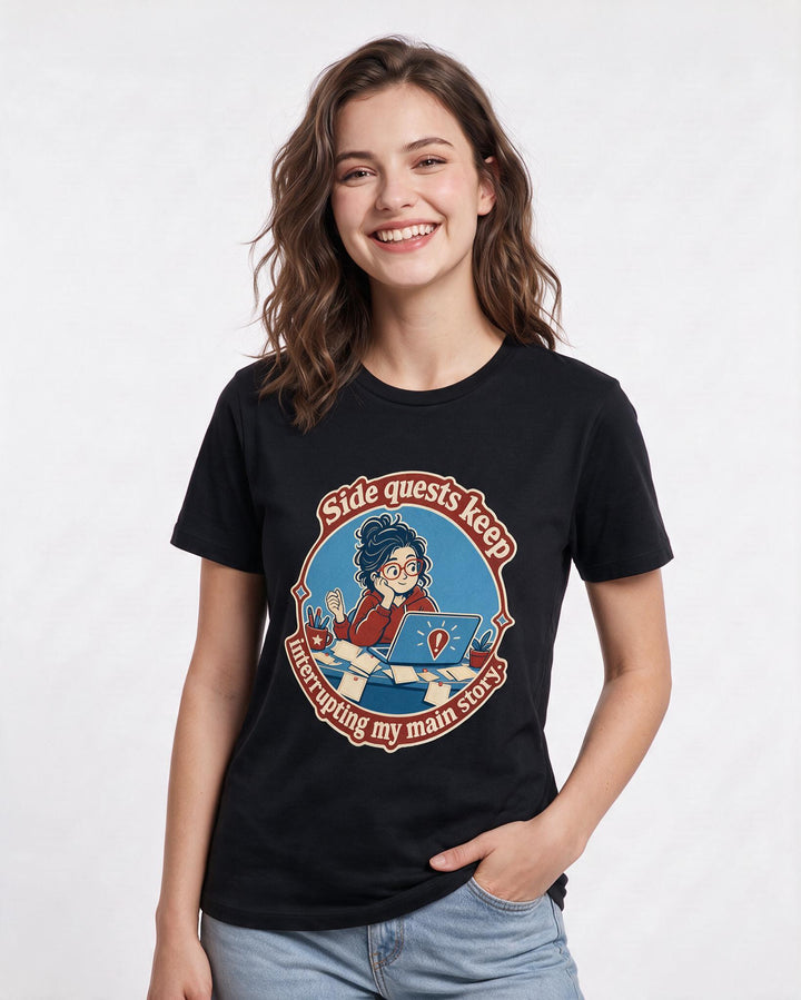Gaming Black T-Shirt for Women – Game Night Graphic Tee product image 3