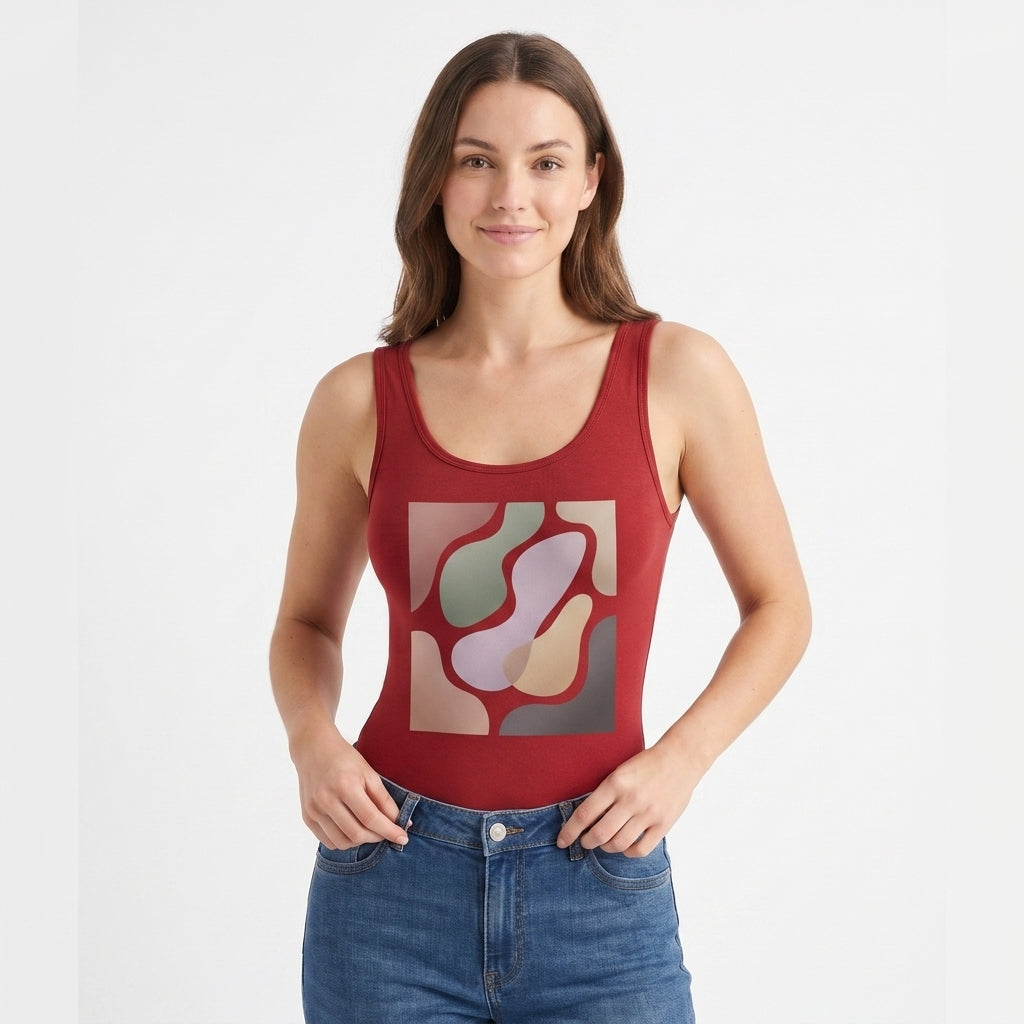 Casual Comfort Sleeveless Tank Bodysuit mockup 1