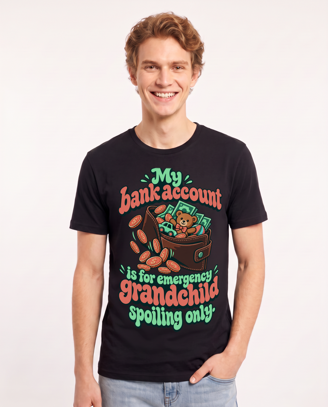 Grandparent Black T-Shirt for Men – Everyday Expression Graphic Tee product image 3