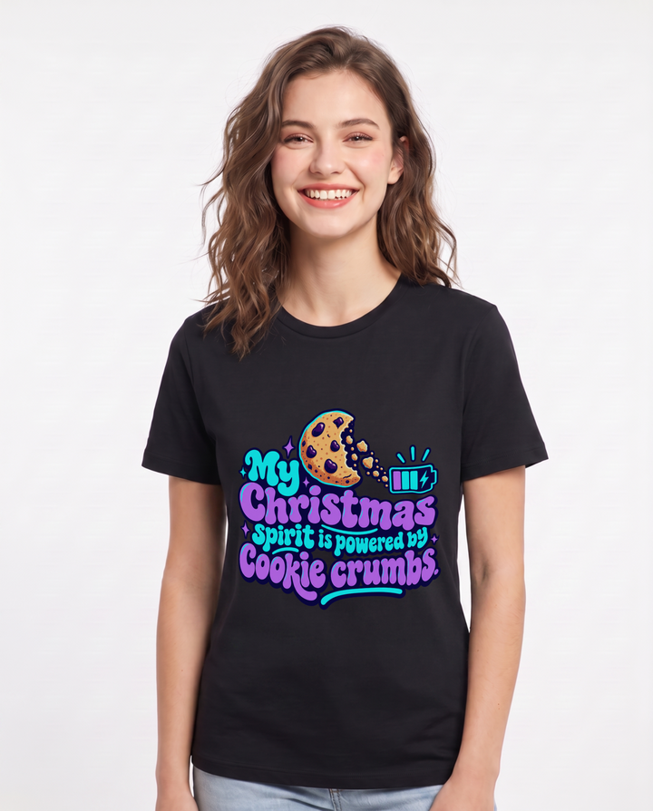 Christmas Black T-Shirt for Women – Holiday Theme Graphic Tee product image 3