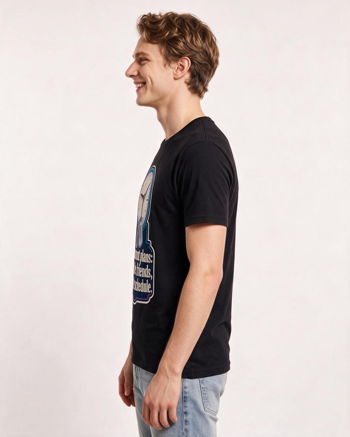 Veteran Men's Black T-Shirt – Retirement plans: find the friends, keep the schedule. product image 2