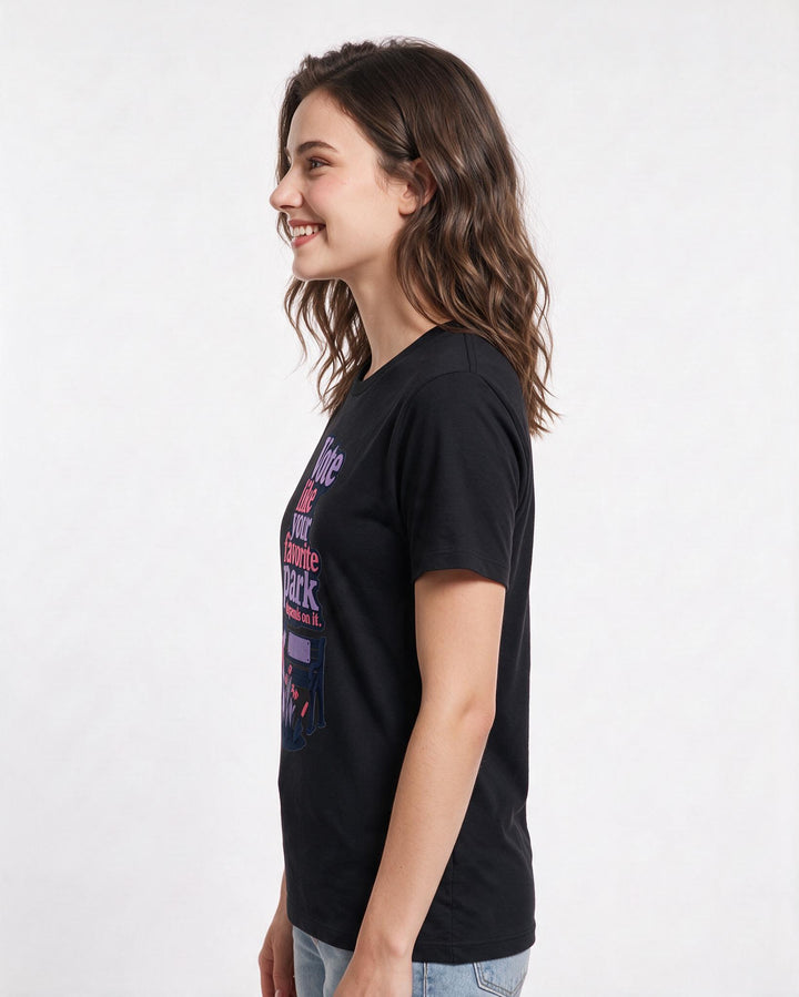 Political Statement Black T-Shirt for Women – Everyday Expression Graphic Tee product image 2