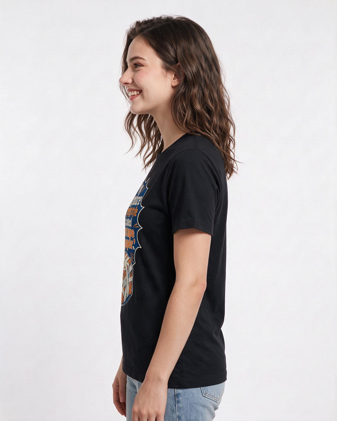 Christmas Women's Black T-Shirt – My signature wrapping style is called 'more tape than paper' product image 2