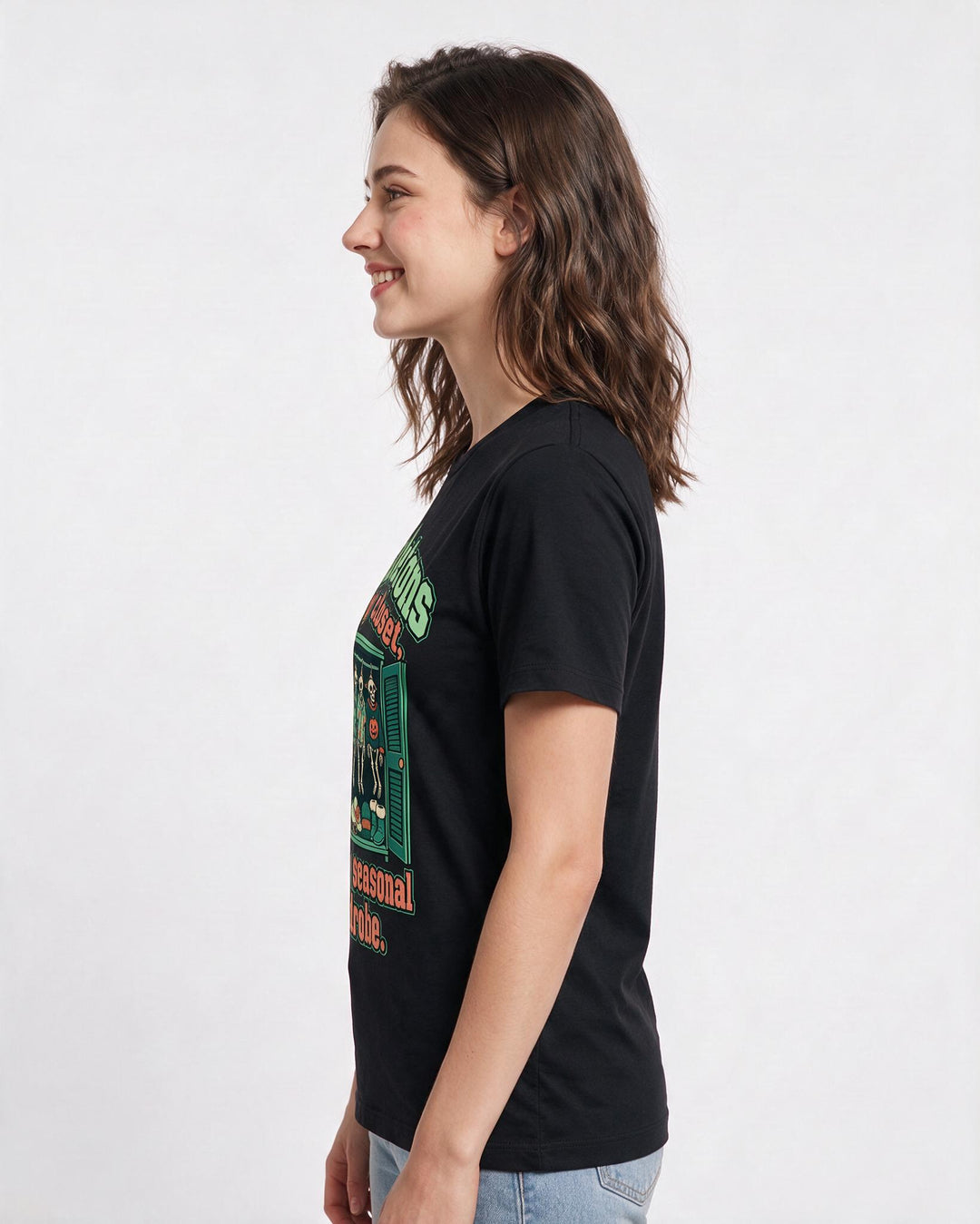 Halloween Black T-Shirt for Women – Halloween Theme Graphic Tee product image 2