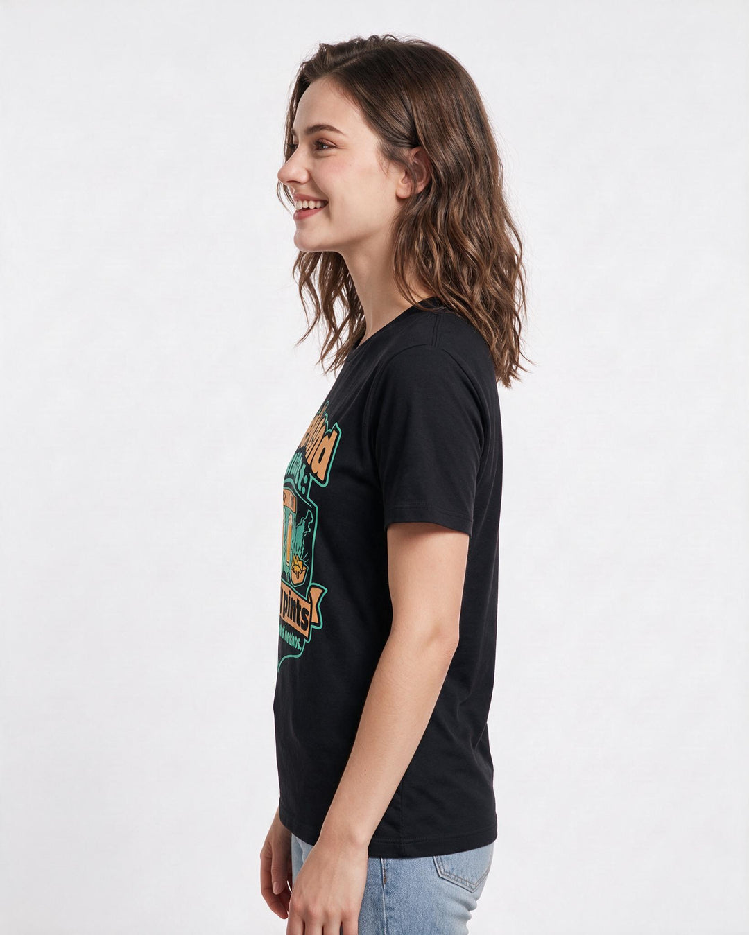 Beer Black T-Shirt for Women – Everyday Expression Graphic Tee product image 2
