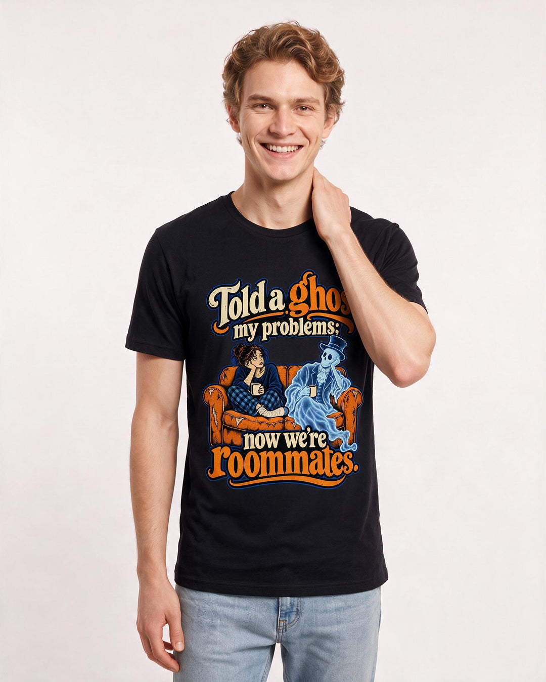 Halloween Black T-Shirt for Men – Halloween Theme Graphic Tee product image 1