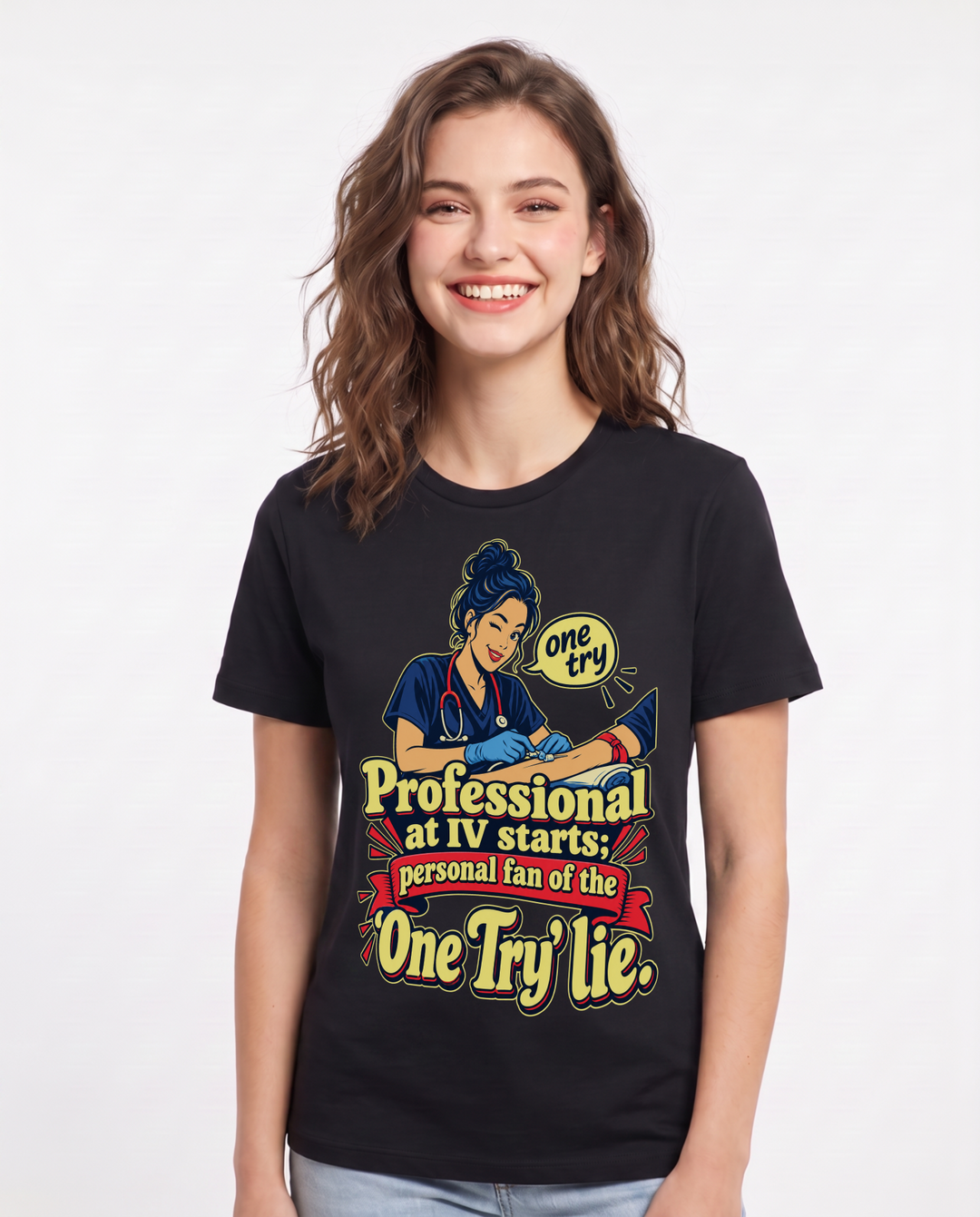 Nurse Black T-Shirt for Women – Nursing Life Graphic Tee product image 3